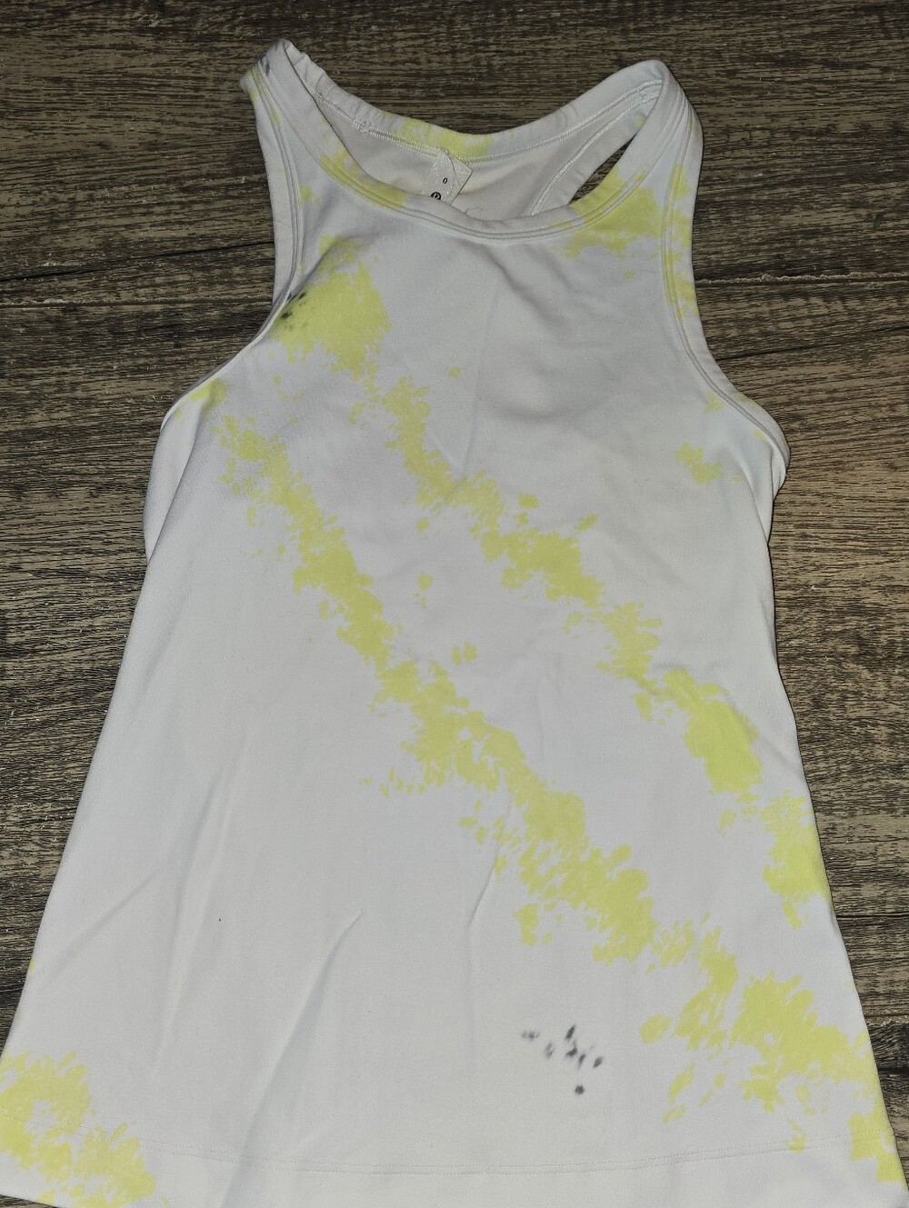 Lululemon Size 0 Cream & Yellow Racerback Tanktop In Excellent Condition